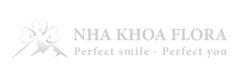 Logo nha khoa flora màu trắng