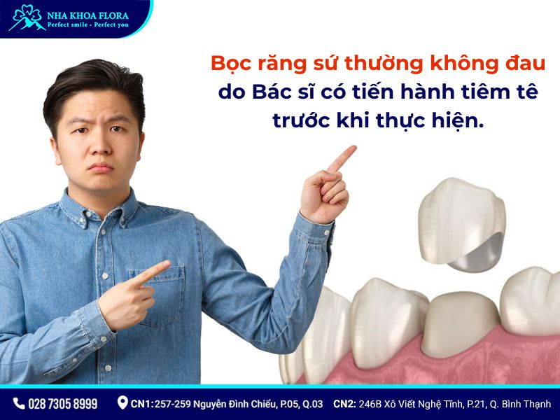 bọc răng sứ có đau không