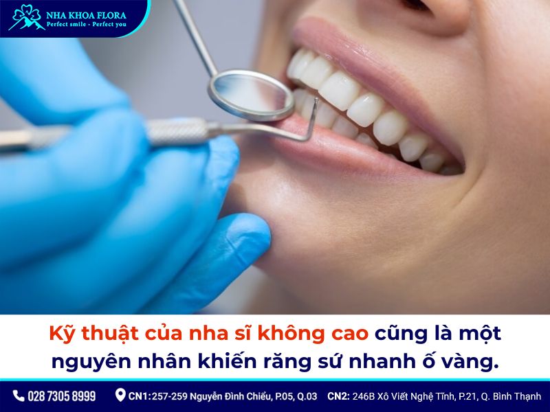 răng sứ có bị ố vàng không