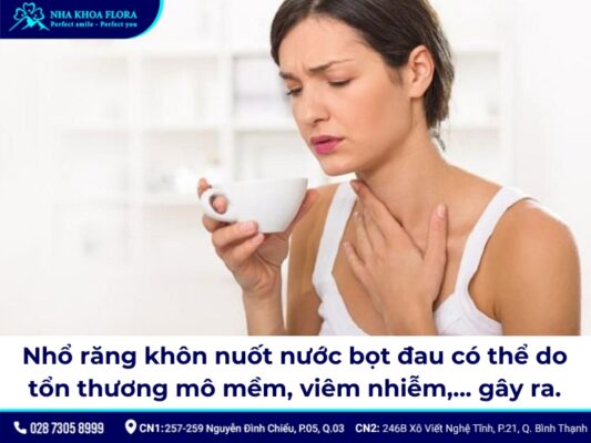 nhổ răng khôn nuốt nước bọt đau - ảnh 1