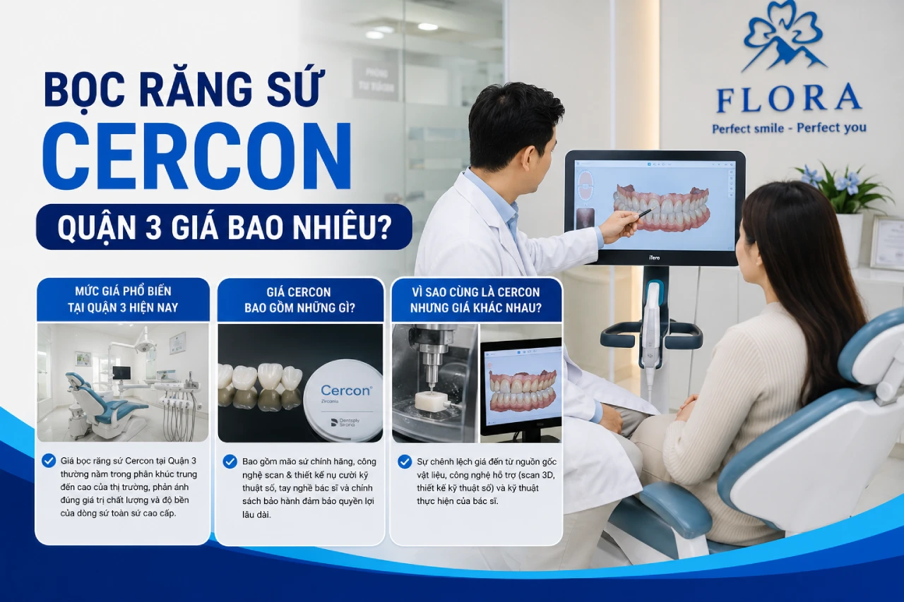 Bọc răng sứ Cercon Quận 3 giá bao nhiêu