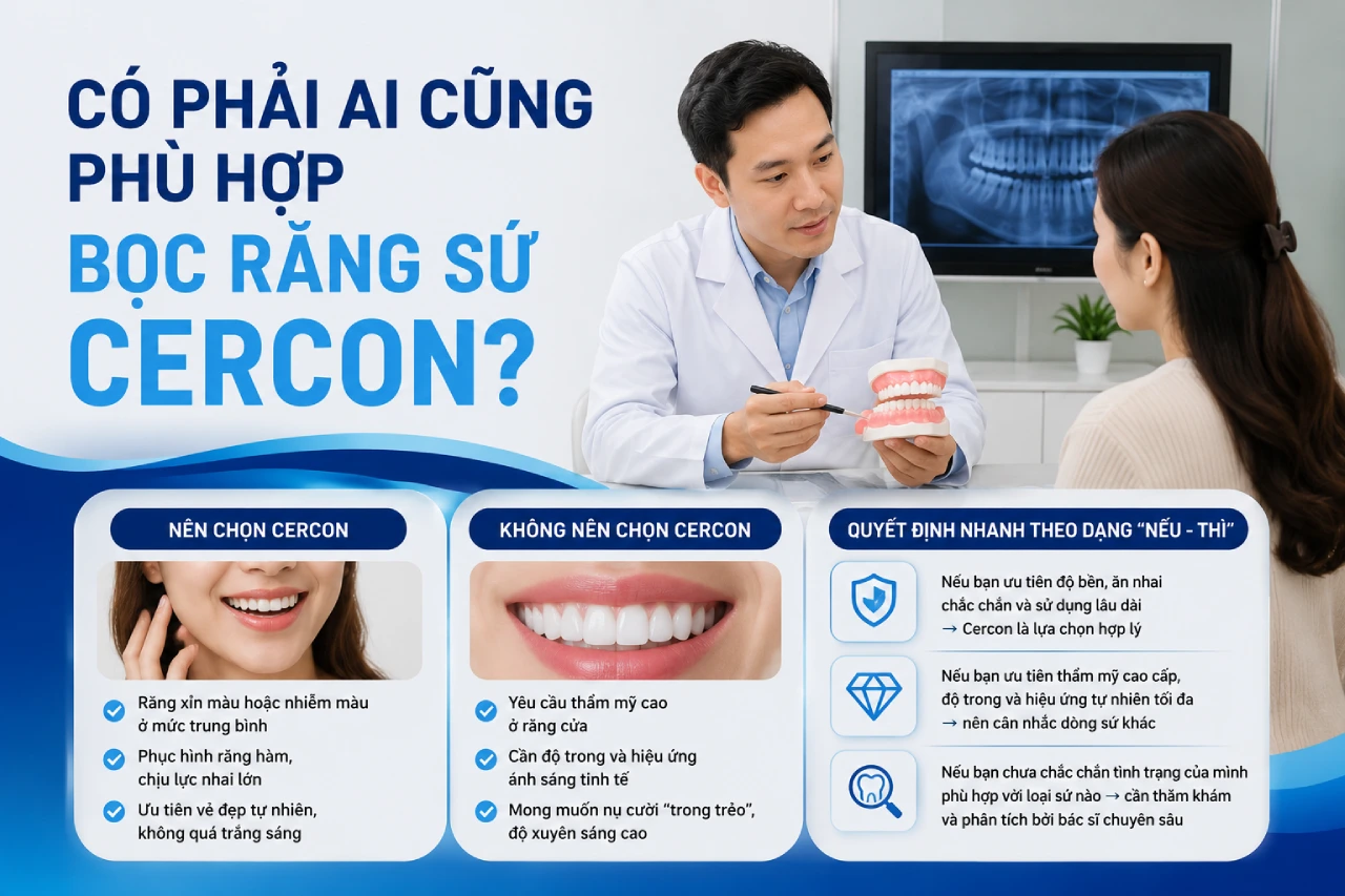 Có phải ai cũng phù hợp bọc răng sứ Cercon